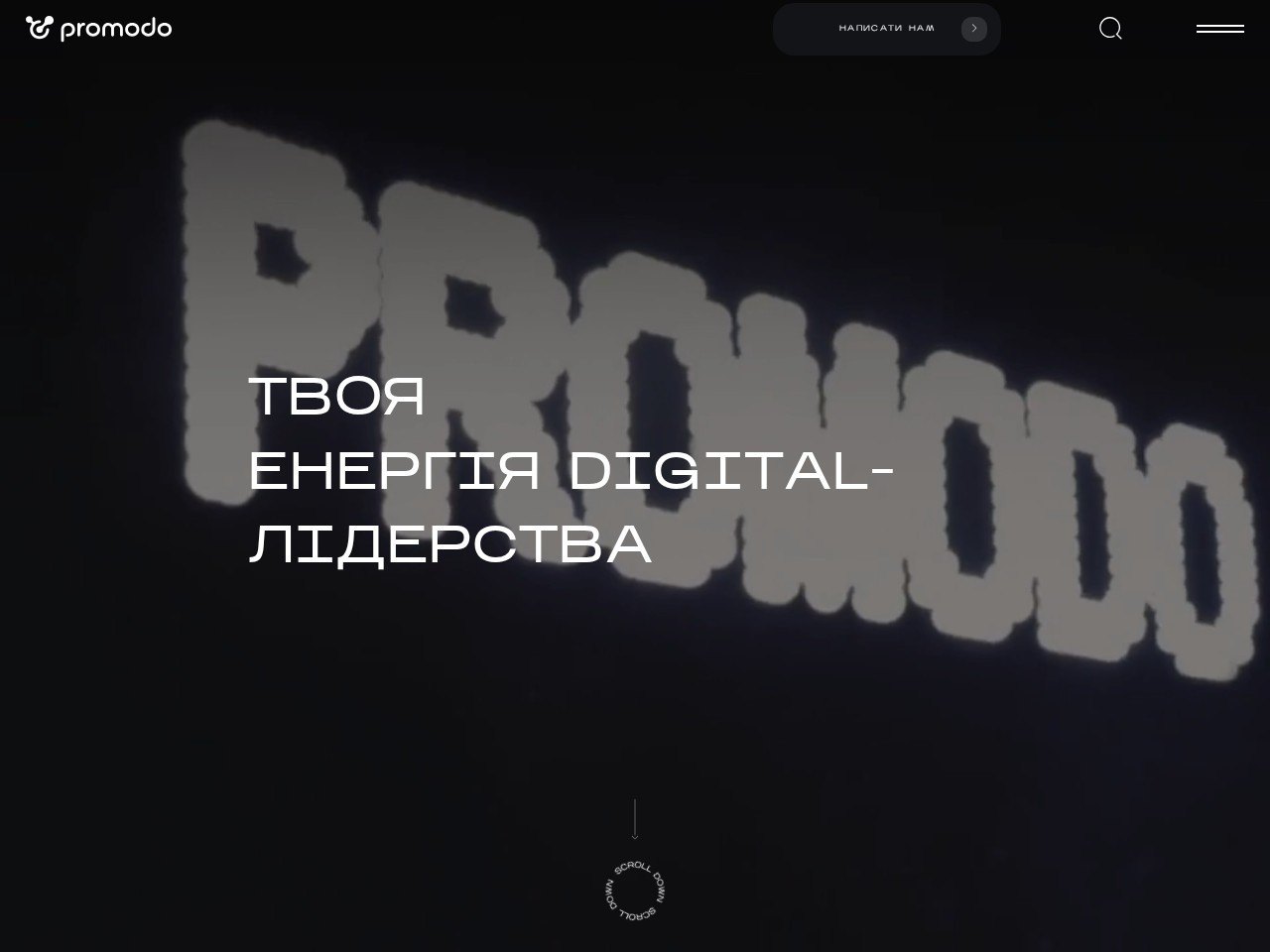 Знімок екрана сайту Promodo